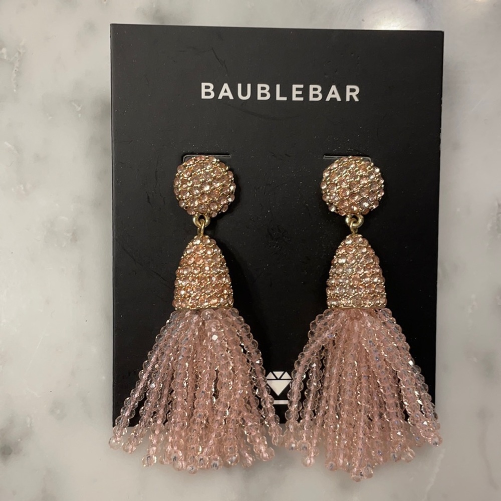 Pink BaubleBar tassel earrings